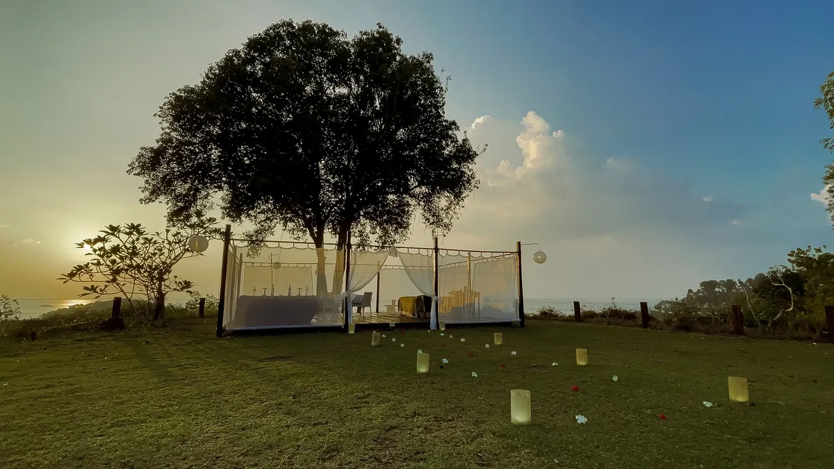 Dinner at twilight on hole 17 Laguna Golf Bintan
