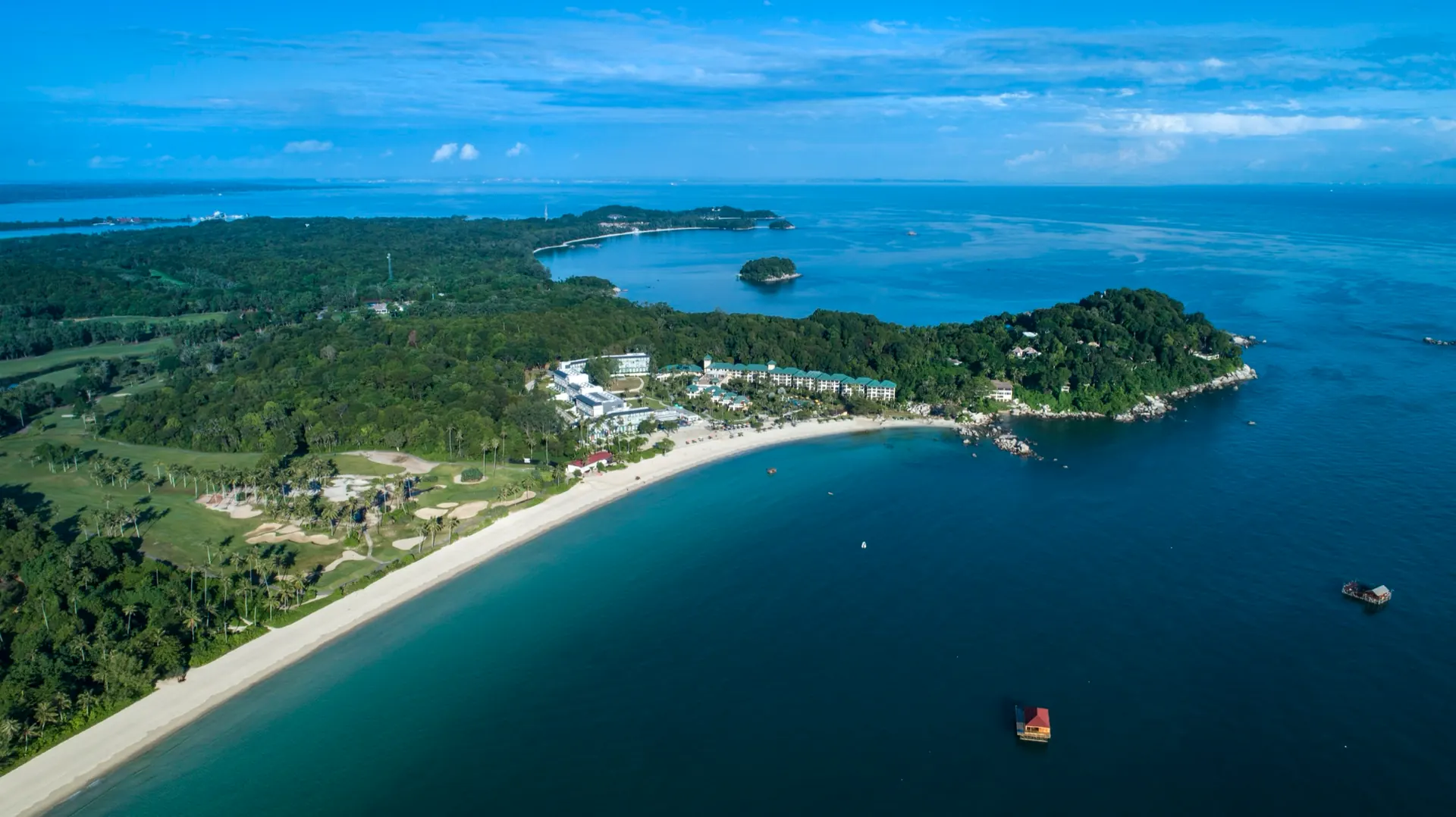 Laguna Bintan tropical integrated beach resort aerial view