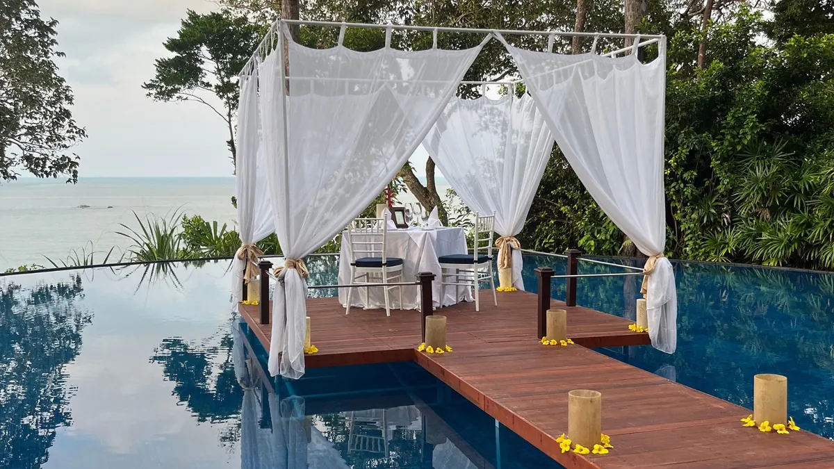 Romantic Beachfront Wedding Setup at Laguna Bintan